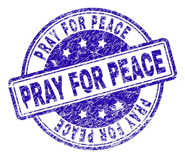 Zerkratzt texturierte Gebet für Frieden Stempel Siegel — Stockvektor