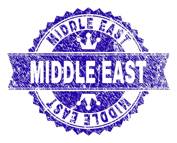 Grunge υφής σφραγίδα Μέσης Ανατολής με κορδέλα — Διανυσματικό Αρχείο