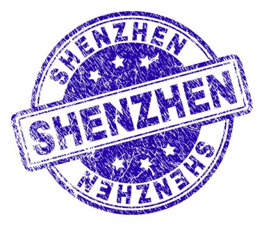 Grunge Shenzhen damga mühür dokulu