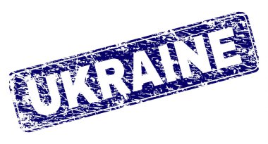 Yuvarlatılmış dikdörtgen damga grunge Ukrayna çerçeveli