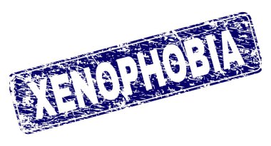 Yuvarlatılmış dikdörtgen damga çizilmiş yabancı düşmanlığı çerçeveli