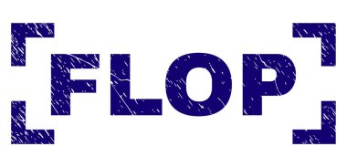 Köşeleri içine çizilmiş dokulu Flop damga mühür