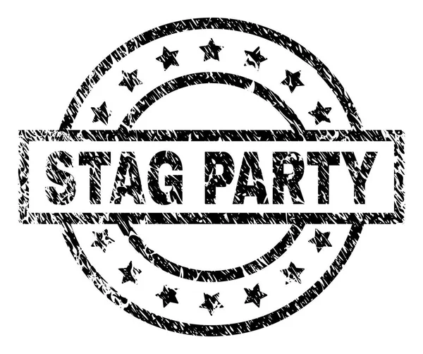 Sello de sello de fiesta de STAG con textura rayada — Archivo Imágenes Vectoriales