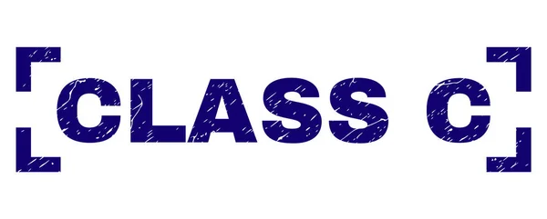 Graffiato strutturato CLASSE C timbro sigillo tra gli angoli — Vettoriale Stock