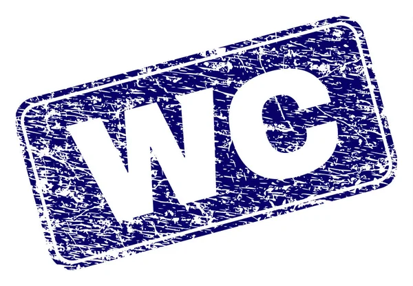 Grunge Wc πλαισιωμένο σφραγίδα στρογγυλεμένο ορθογώνιο — Διανυσματικό Αρχείο
