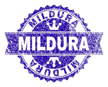 Kurdele ile dokulu Mildura damga mühür çizik