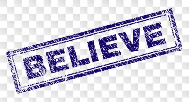 Grunge BELIEVE Rectangle Stamp