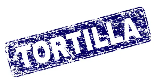 Yuvarlatılmış dikdörtgen damga grunge Tortilla çerçeveli