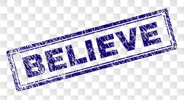 Grunge BELIEVE Rectangle Stamp