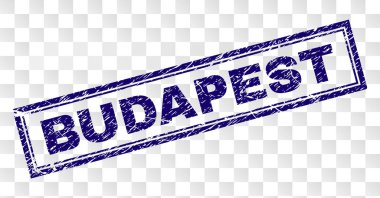 Grunge Budapeşte dikdörtgen damgası
