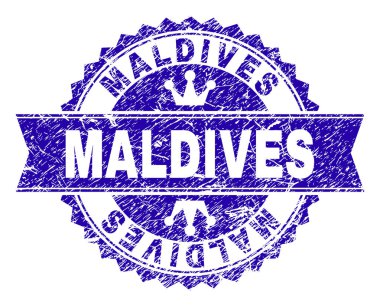 Dokulu Maldivler damga mühür kurdele ile çizik
