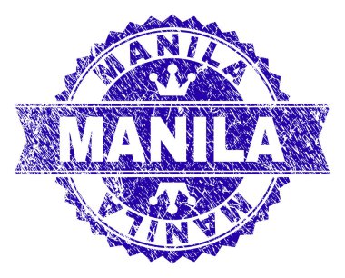 Grunge Manila damga mühür kurdele ile dokulu