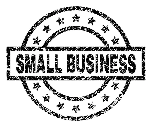 Gekrast getextureerde Small Business stempel-zegel — Stockvector