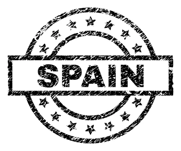 Dokulu İspanya damga mühür çizik — Stok Vektör