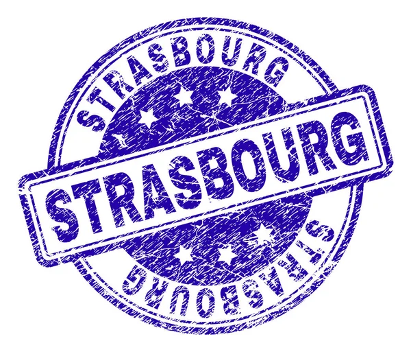 Zerkratzte, texturierte Straßburger Briefmarke — Stockvektor