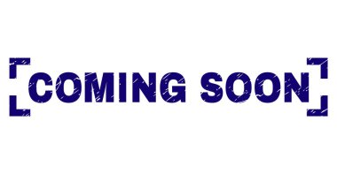 Grunge Textured COMING SOON Stamp Seal Inside Corners