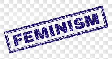 Grunge feminizm dikdörtgen damgası