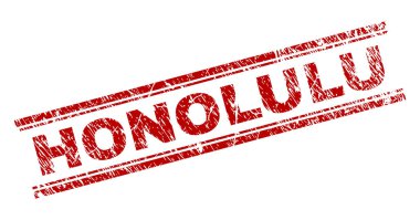 Dokulu Honolulu damga mühür çizik