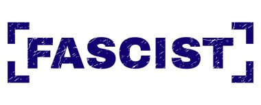 Dokulu faşist damga mühür köşeleri içinde çizik