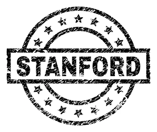 Scratched Textured STANFORD Stamp Seal — Stock Vector