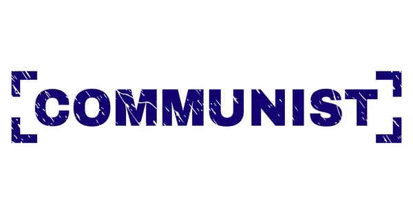 Zerkratzte texturierte kommunistische Stempelsiegel in den Ecken — Stockvektor