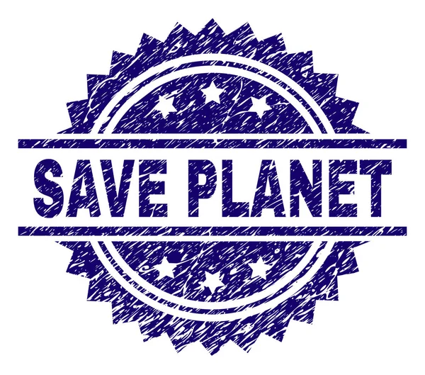 Grunge texturizado SAVE PLANET selo — Vetor de Stock