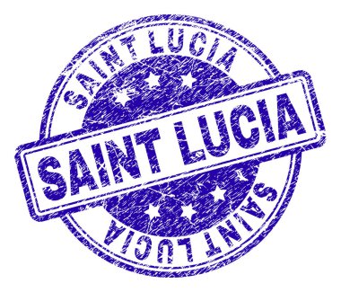Dokulu Saint Lucia damga mühür çizik