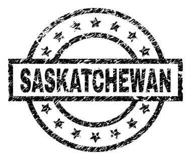 Grunge Saskatchewan damga mühür dokulu