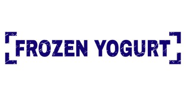 Grunge Textured FROZEN YOGURT Stamp Seal Between Corners