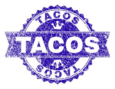 Kurdele ile çizilmiş dokulu Tacos damga mühür