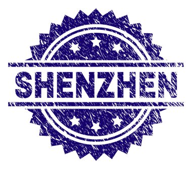 Grunge Shenzhen damga mühür dokulu