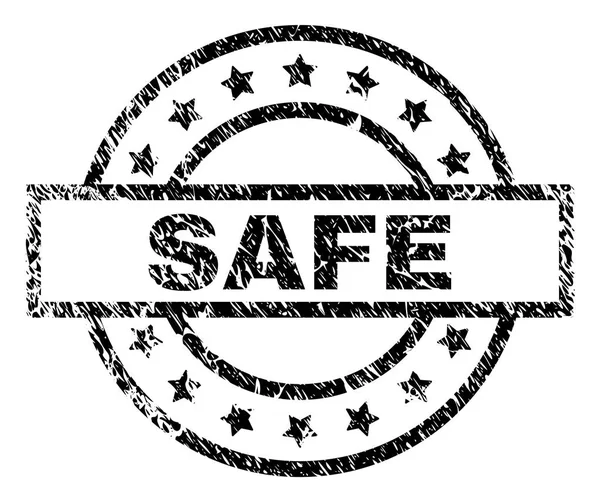 Selo de carimbo SAFE texturizado riscado —  Vetores de Stock