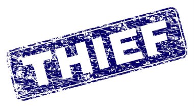 Yuvarlatılmış dikdörtgen damga grunge hırsız çerçeveli