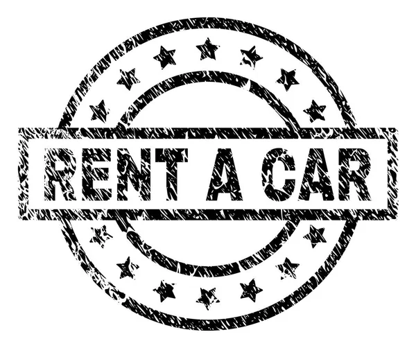 RENT texturizado raspado un sello de coche — Vector de stock