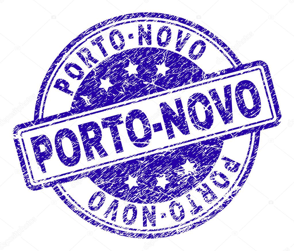 Scratched Textured PORTO-NOVO Stamp Seal