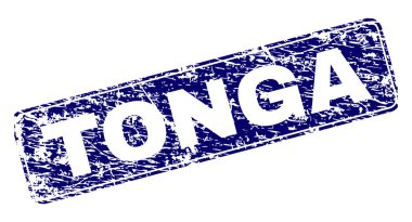 Grunge Tonga Çerçeveli Yuvarlak Dikdörtgen Damga