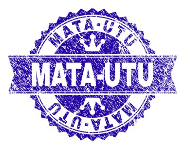 Kurdele ile çizilmiş dokulu Mata-Utu damga mühür