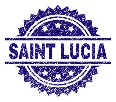 Saint Lucia damga mühür grunge dokulu