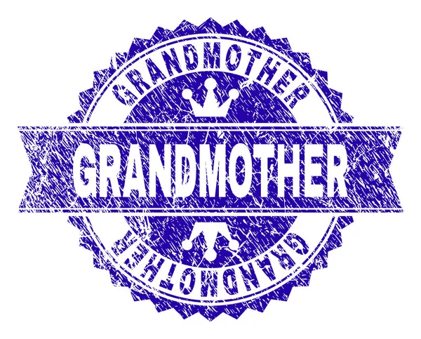 Grunge Textured GRANDMOTHER Stamp Seal with Ribbon — Stock Vector