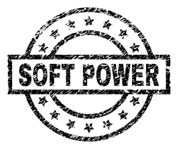 Grunge Texturé SOFT POWER Stamp Seal — Image vectorielle