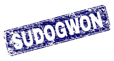 Yuvarlatılmış dikdörtgen damga grunge Sudogwon çerçeveli