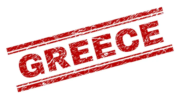 Selo de carimbo texturizado riscado GREECE — Vetor de Stock