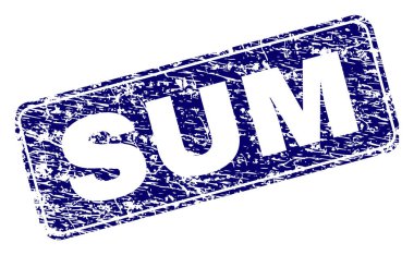 Grunge SUM Framed Rounded Rectangle Stamp