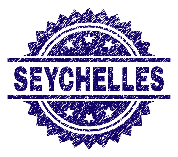 Scratched Textured SEYCHELLES Stamp Seal — Stock Vector