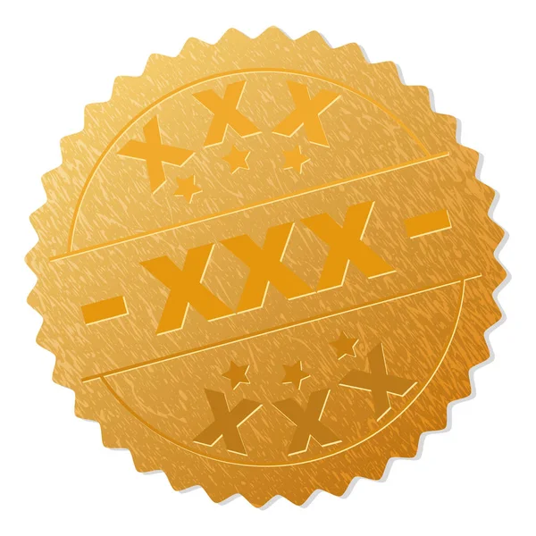 Golden XXX Medallion Stamp — ストックベクタ