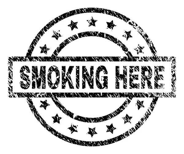 Grunge texturizado SMOKING AQUI selo —  Vetores de Stock