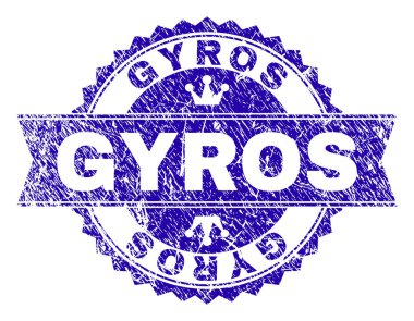 Grunge Gyros damga mühür kurdele ile dokulu