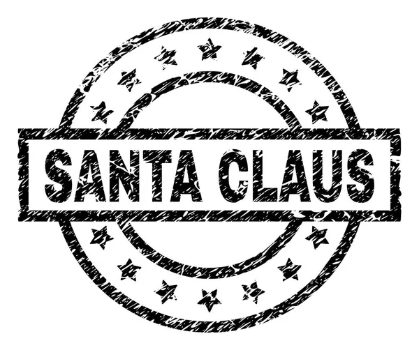 Sello de sello SANTA CLAUS con textura rayada — Vector de stock