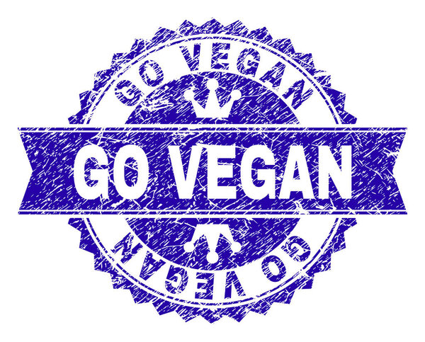Grunge Textured GO VEGAN Stamp Seal с лентой
