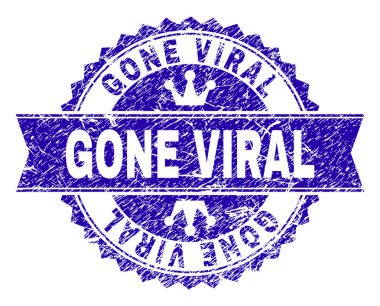 Grunge gitti Viral damga mühür kurdele ile dokulu